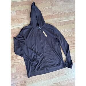 SKIMS Zip Hoodie Brown Size L NWT Cozy Lounge Minimalist